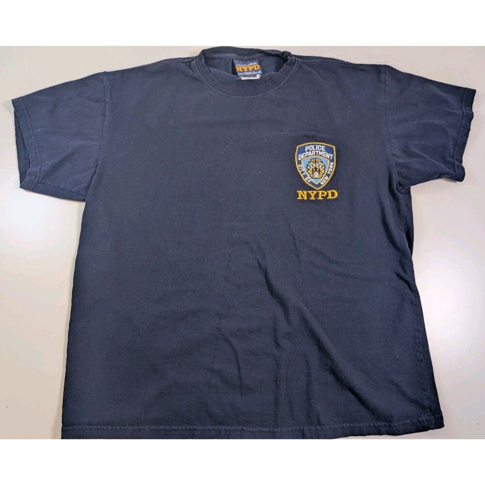 NYPD Shirt Mens Extra Large Blue Officially Licensed Embroidered Short Sleeve